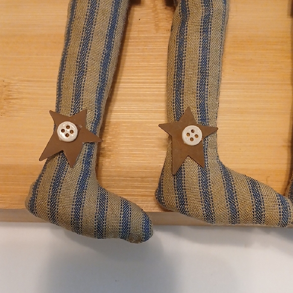 4 Rustic Striped Primitive Stocking Ornaments - Picture 8 of 11